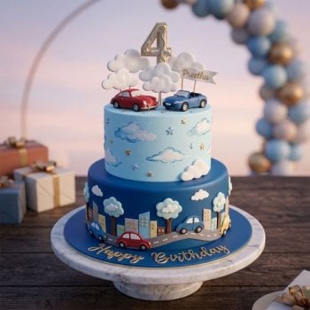 Car Theme Birthday Cake
