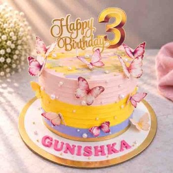 Colorful Butterflies Theme Cake