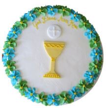 Communion Cake 03 1Kg Cream Fondant