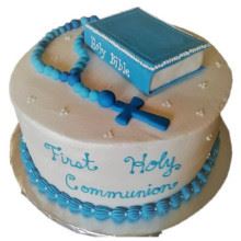 Communion Cake 07 2Kg Cream Fondant