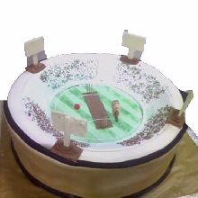 Cricket Stadium Cream Finish Cake