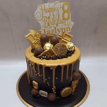 Delicious Gold Chocolate Drip Cake