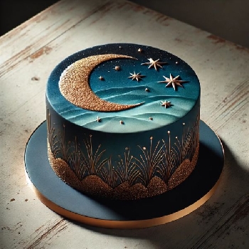 Eid Special Moon and Stars Cake
