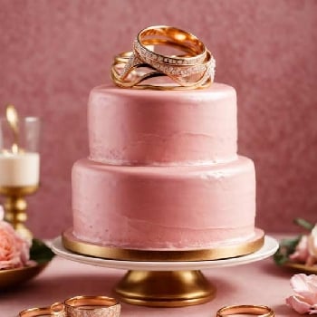 2 Tier Rose Gold Engagement Cake