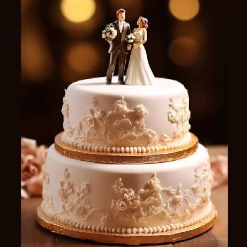 2 Tier Timeless Romance Engagement Cake