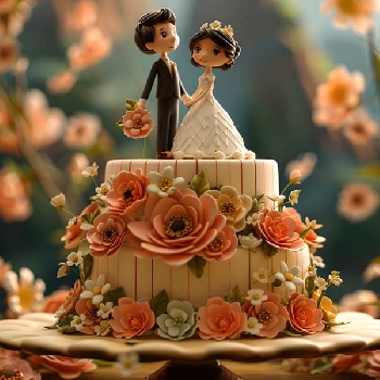 Enchanted Garden Engagement Cake