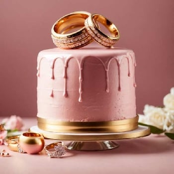 Pink Drip Engagement Cake
