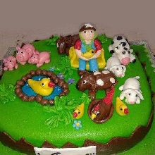 Farm Animals Fondant Cake