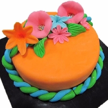 Floral Twirls DE05 Fondant Cake