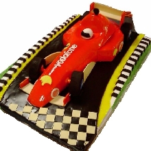 Formula One Cream Fondant 3D Cake