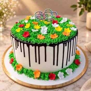 Garden Delight Drip Cake