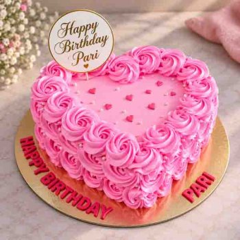 Heart Shape Rose cake