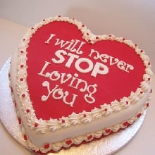 I Love You Valentine Heart Shape cake
