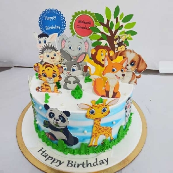 Jungle Animals Theme Cake
