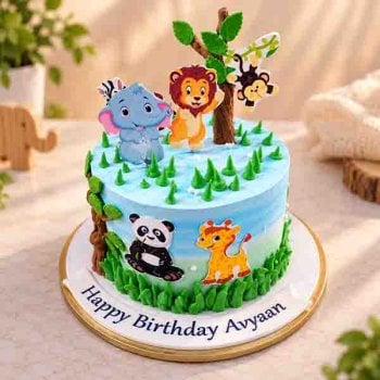 Jungle Paradise Theme Cake