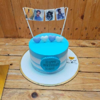 Light Blue Frosted Cake