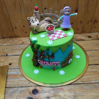 Masha and the Bear Picnic Party Cake