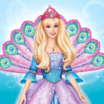 Ostie Waffle for Barbie Theme Photo Cake