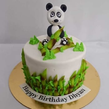 Panda Bamboo Theme Cake