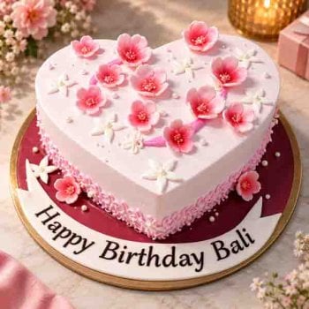Pink Blossom Heart Cake