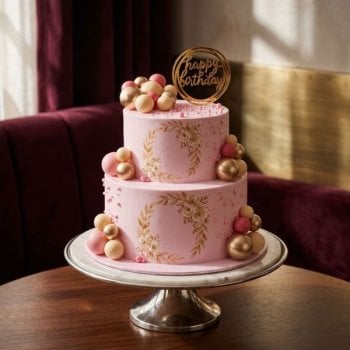 Pink Floral Birthday Cake
