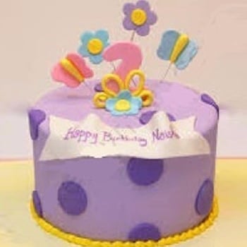 Polka Dots AK13 Cream Fondant Cake