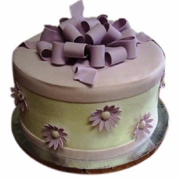 Purple Box Cream Fondant Cake
