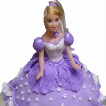 Purple Gown Doll Theme Cake