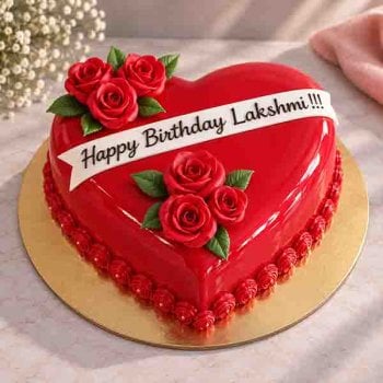 Red Heart Shape Birthday Cake