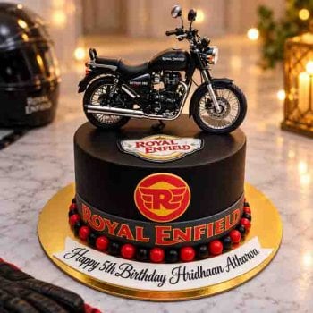 Royal Enfield Bike Theme Cake
