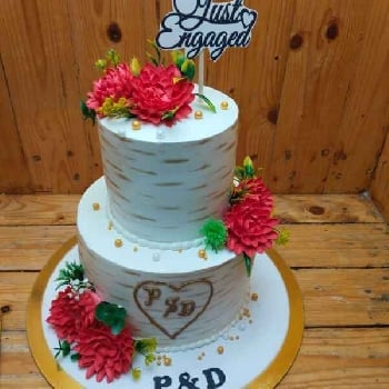 Rustic Love Engagement Cake