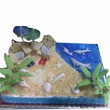 SeaShore Cream Fondant Cake