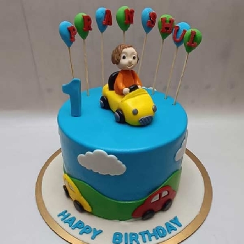 Shine In Car Theme Cake