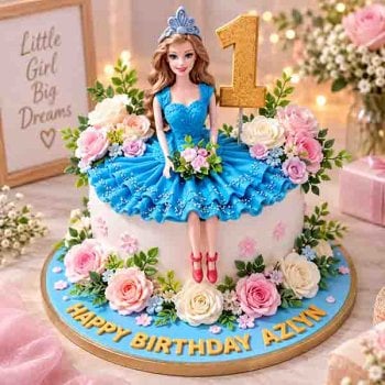 Sitting Doll Theme Cake