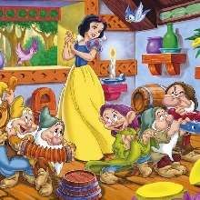 Snow White Dwarfs Photo Cake