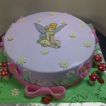 Tinker Bell Cream Fondant Cake