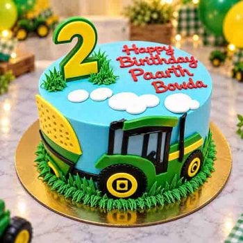 Tractor Theme Birthday cake