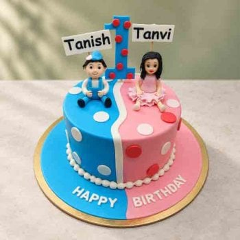Twins Boy and Girl Birthday Cake