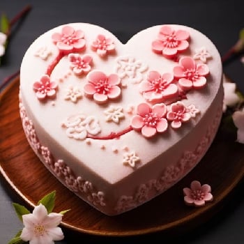Valentines Day Heart Shape Cake light pink