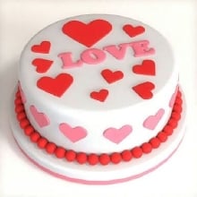 Heart Theme Valentines Day Cake DE42
