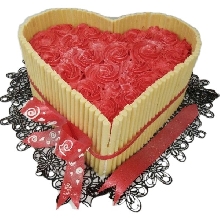 Valentines Day Heart Shape Cake  RH With Lace Cigars