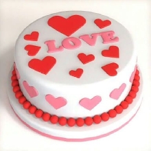  Valentines Day Heart Theme Cake DE42