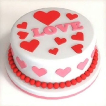  Valentines Day Heart Theme Cake DE42